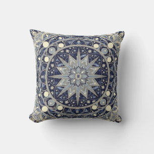 Cojín Decorativo Arte de Patrón de Estrella de Mandala de Brújula C