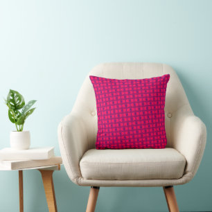 Cojín Decorativo Arte de patrón entrelazado magenta púrpura dinámic