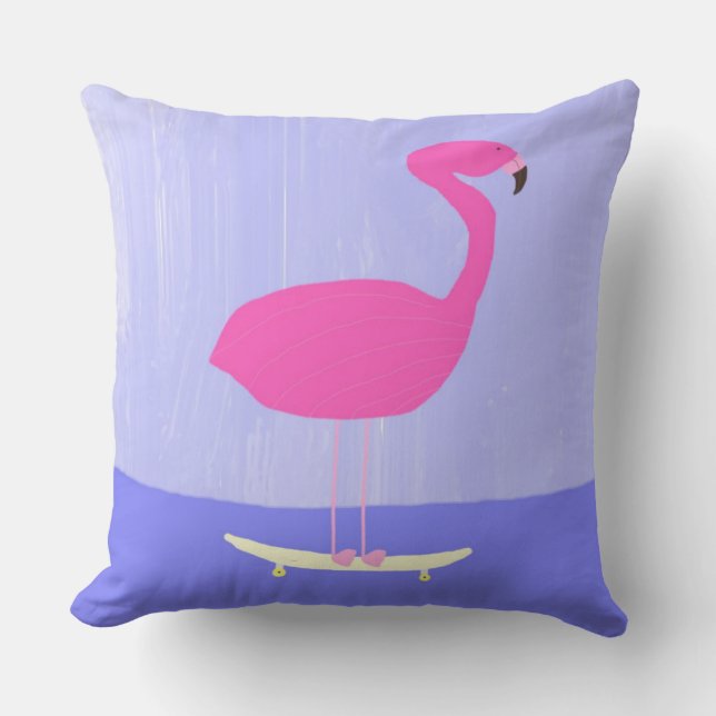 Cojín Decorativo arte de pintar flamingo (Anverso)