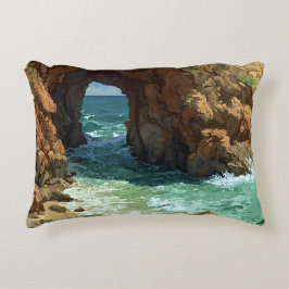 Cojín Decorativo Arte de píxeles de cueva oceánica