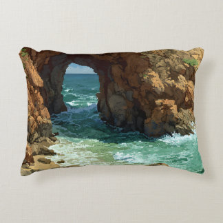 Cojín Decorativo Arte de píxeles de cueva oceánica