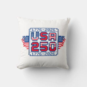 Cojín Decorativo Arte de píxeles USA 250 – 1776 a 2026