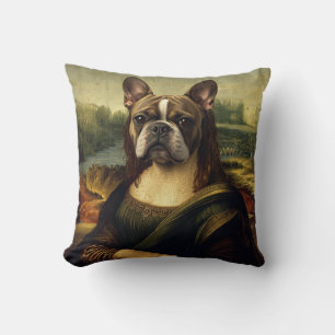 Cojín Decorativo Arte de Pug Inspirado en Retratos del Renacimiento