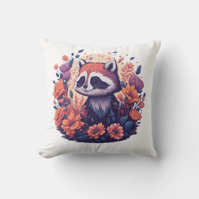 Cojín Decorativo Arte de Raccoon Lovers (Anverso)