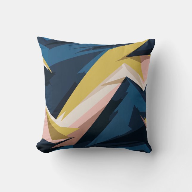 Cojín Decorativo Arte de resumen geométrico dinámico (Anverso)