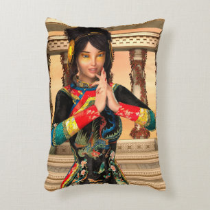 Cojín Decorativo Arte de retrato de fantasía de emperatriz china
