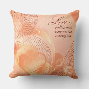 Cojín Decorativo Arte de Romance Corazón Dorado Elegante