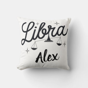 Cojín Decorativo Arte de Rótulo Libra Zodiac personalizado