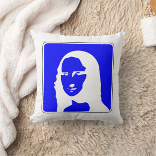 Cojín Decorativo Arte de Señal de Carretera Informativo Mona Lisa