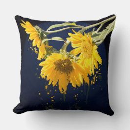 Cojín Decorativo Arte de Sunflower Splash