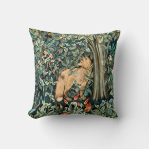 Cojín Decorativo Arte de Tapiz Antiguo Bosque Zorro de William Morr