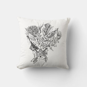 Cojín Decorativo Arte de tatuaje tribal abstracto blanco negro mont