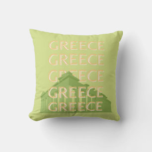Cojín Decorativo Arte de viajes en Grecia, arte de viajes en verano
