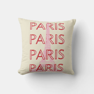 Cojín Decorativo Arte de viajes en París, arte de viajes, perrito, 