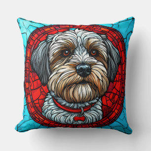 Cojín Decorativo Arte de vidrio emplomado de perro