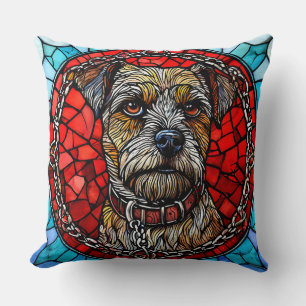 Cojín Decorativo Arte de vidrio emplomado de perro