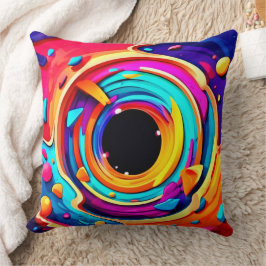 Cojín Decorativo Arte de vórtice cósmico abstracto vibrante