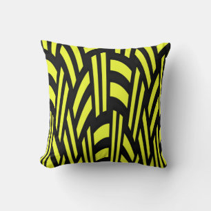 Cojín Decorativo Arte Deco Amarillo y Negro