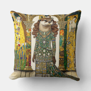 Cojín Decorativo Arte Deco de Nutria Lindo Fantasía