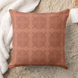 Cojín Decorativo Arte deco geométrico marrón terracota