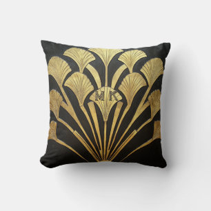 Cojín Decorativo Arte Deco negro y dorado inspirado en Egipto 16 x