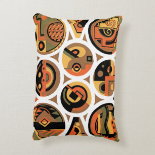 Cojín Decorativo Arte Deco Pochoir Vintage Jazz Círculos Geométrico