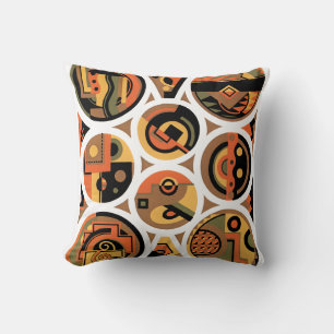 Cojín Decorativo Arte Deco Pochoir Vintage Jazz Círculos Geométrico