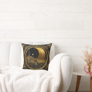 Cojín Decorativo Arte Deco Vintage Celestial Luna y Estrellas con H