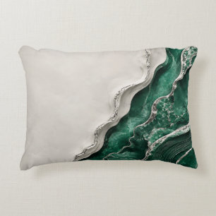 Cojín Decorativo Arte decorativo abstracto de mármol verde esmerald