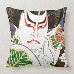 Cojín Decorativo Arte del actor de Kabuki del japonés por el 名