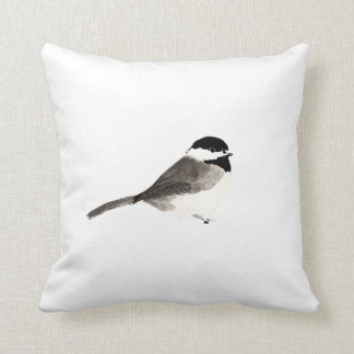 Cojín Decorativo Arte del pájaro del Chickadee