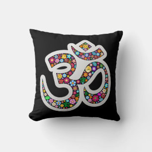 Cojín Decorativo Arte del símbolo floral Namaste