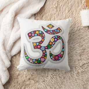 Cojín Decorativo Arte del símbolo floral Namaste