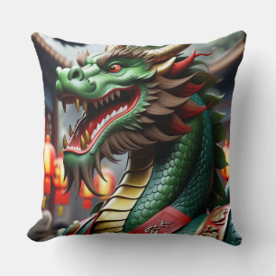 Cojín Decorativo Arte del Zodiaco Chino Año del Dragón Realista 2