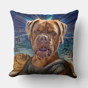 Cojín Decorativo ARTE digital - BULLDOG MONA LISA
