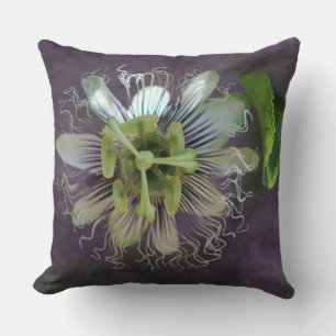 Cojín Decorativo Arte digital de flores de pasión