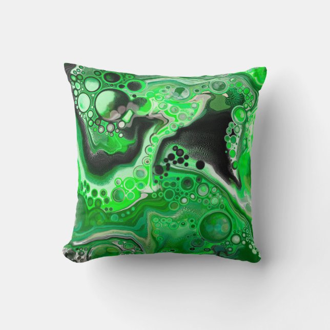 Cojín Decorativo Arte digital de mármol verde (Anverso)