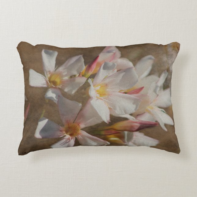Cojín Decorativo Arte digital suave rosa Rubor Oleander (Anverso)