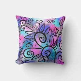 Cojín Decorativo Arte divertido de pájaros