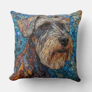 Cojín Decorativo Arte en mosaico colorido de Giant Schnauzer