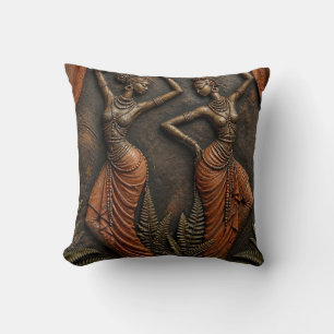 Cojín Decorativo Arte Escultórico de la Herencia Africana Tribal