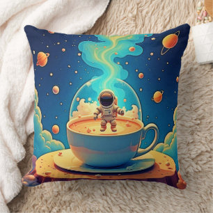 Cojín Decorativo Arte espacial de café astronauta
