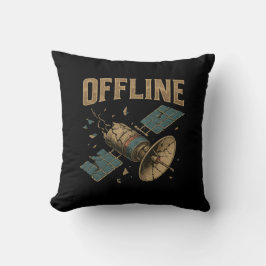 Cojín Decorativo Arte Espacial "DESCONECTADO" de Satélite Retro Ave