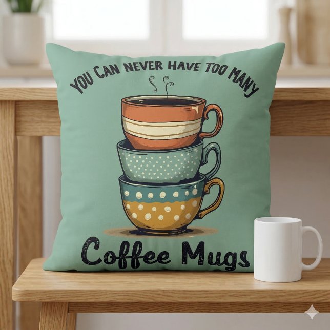 Cojín Decorativo Arte Estético de Café Rústico para Amantes del Caf (Vintage Coffee Lover Rustic Café Aesthetic Art Throw Pillow Mockup A)