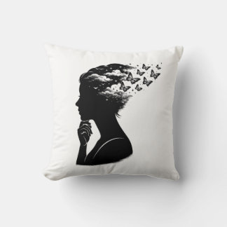 Cojín Decorativo Arte Estético de Mariposa en el Cielo Nocturno