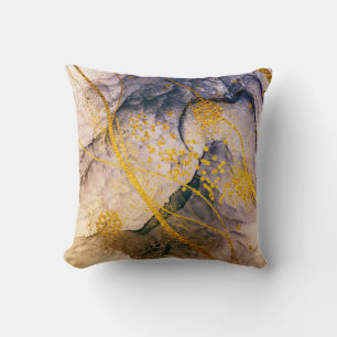 Cojín Decorativo ARTE exótico. Giro dorado, diseño artístico. Pinto