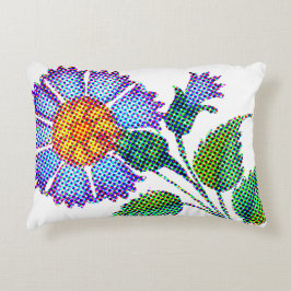 Cojín Decorativo Arte fino de medio tono de flor azul