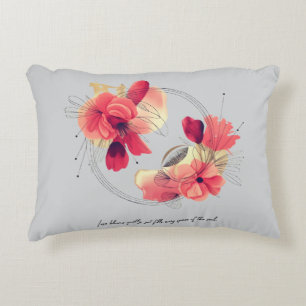 Cojín Decorativo Arte floral abstracto elegante de coral
