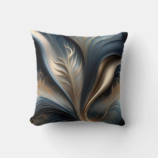 Cojín Decorativo Arte Floral Abstracto Esmeralda Susurro - Turquesa