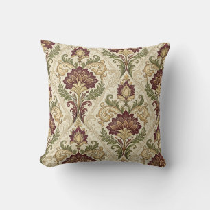 Cojín Decorativo Arte floral damasco barroco vintage ornamentado